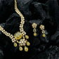 Golden Citrine Polki Floral Jewellery Set