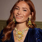 Golden Citrine Polki Floral Jewellery Set