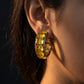 Citrine Diamond Hoop Gold Earrings