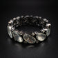 Crystal Polki Freeform Oxidised Silver Bangles