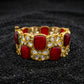 Red Coral Polki Floral Gold Bangles