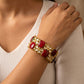 Red Coral Polki Floral Gold Bangles