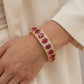 Ruby Oval Diamond Pavé Full-Circuit Gold Bracelet