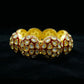 Red Meenakari Polki Dome Gold Bracelet