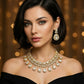 22 C GOLD PLATING Pure Polki Teardrop Fringe Bridal Set