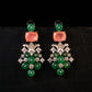 Tourmaline Jade Diamond Drop Earrings
