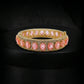 Pink Sapphire Oval Diamond Pavé Gold Bracelet