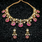 Pink Ruby Polki Vine Solitaire Set