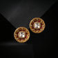 Ruby Polki Lotus Gold Studs