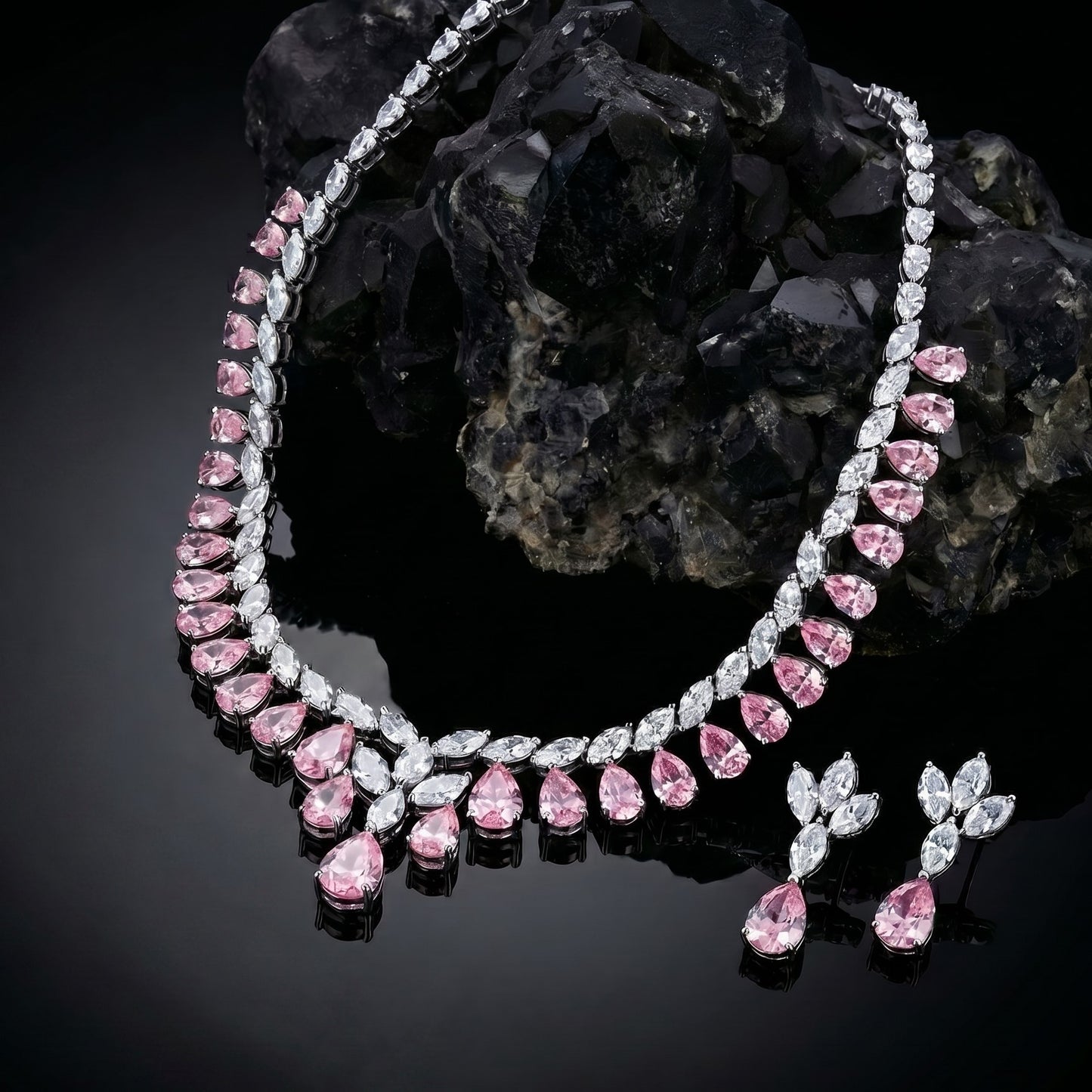 Blush Marquise Diamond Parure Necklace Set