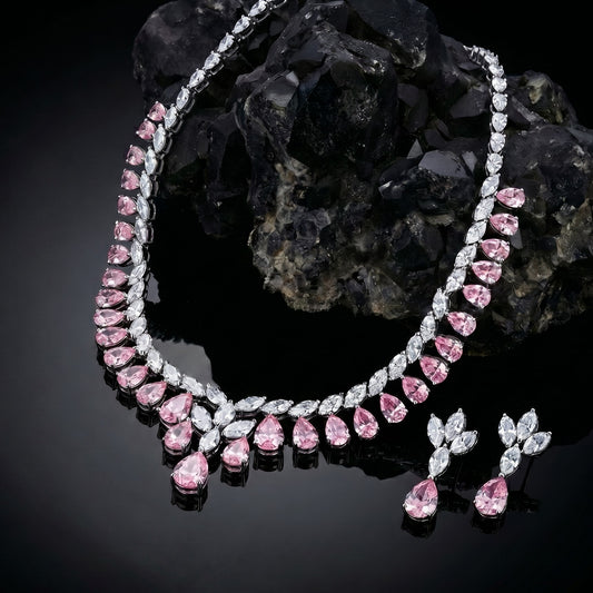 Blush Marquise Diamond Parure Necklace Set