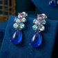 Royal Sapphire Bloom Crystal Necklace & Earrings Set