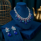 Royal Sapphire Bloom Crystal Necklace & Earrings Set