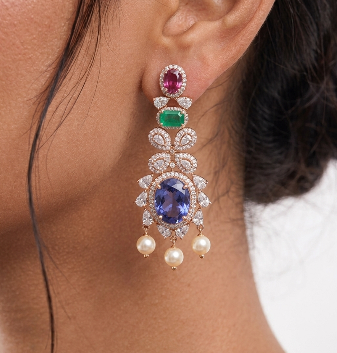 Royal Sapphire & Mint Luxe Pearl Statement Set