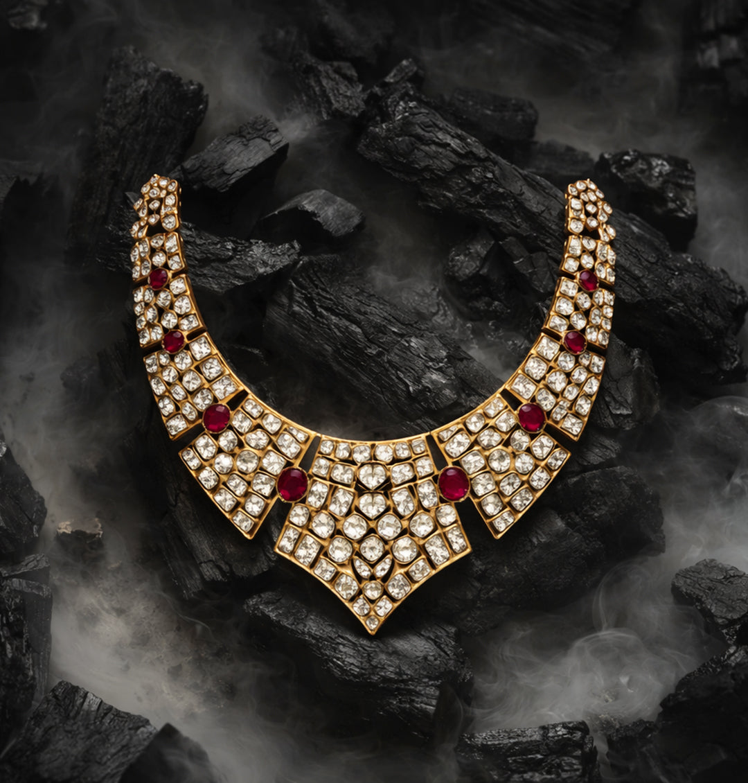 22C Original Gold Platting Zarqash Ruby Prism Bridal Set