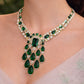 Imperial Emerald Cascade Necklace & Earrings Set
