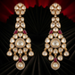 22 C GOLD PLATING Royal Polki Noor Maang Tikka & Earrings Set