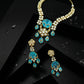 Paraiba Polki Gold Scroll Jewellery Set