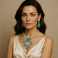 Paraiba Polki Gold Scroll Jewellery Set