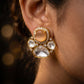 Honey Quartz Polki Cluster Gold Studs