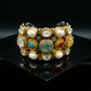 Multistone Pearl Emerald Gold Bracelet