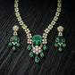 Emerald Scroll Polki Long Necklace Set