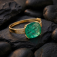 Cushion Emerald Solitaire Gold Bracelet
