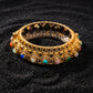 Multistone Navratna Pavé Gold Bracelet