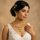 Golden Sapphire Lotus Bow Bridal Set