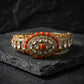 Coral Polki Diamond Oval Gold Bracelet