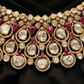 22 C GOLD PLATING Royal Polki Noor Maang Tikka & Earrings Set