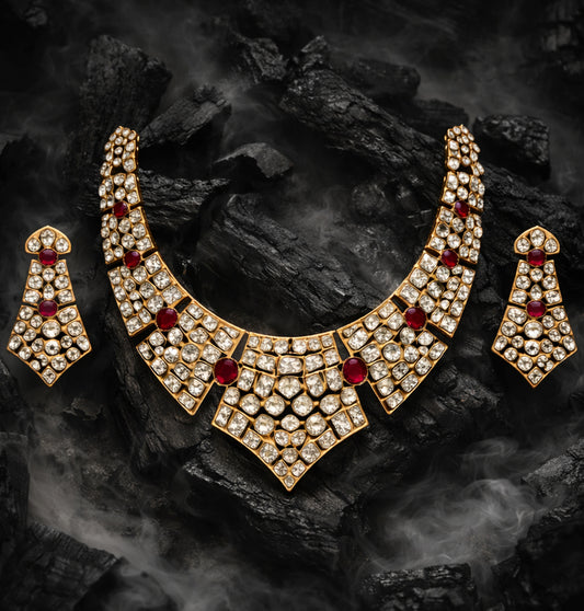 22C Original Gold Platting Zarqash Ruby Prism Bridal Set