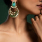 22K Gold-Plated Moissanite & Emerald Doublet Set