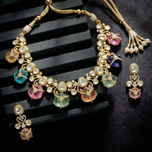 Pastel Gem Polki Tassel Heritage Set