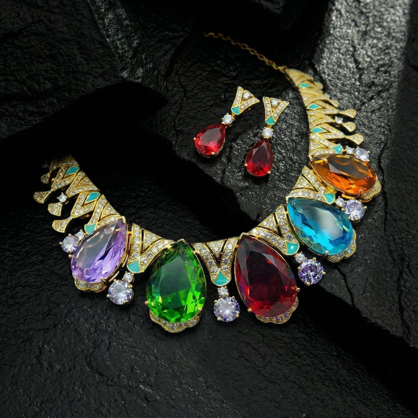 Jewel Kingdom Oversized Teardrop Couture Set