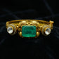Emerald Polki Diamond Floral Gold Bracelet