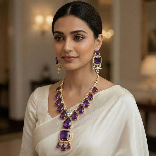 Deep Amethyst Diamond Cascade Regal Set