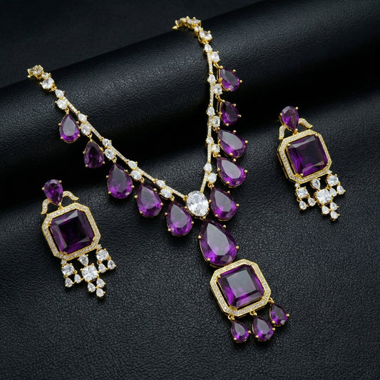 Deep Amethyst Diamond Cascade Regal Set