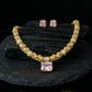Blush Morganite Gold Lattice Solitaire Set