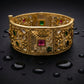 Ruby Emerald Polki Enamel Gold Bracelet