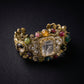 Crystal Quartz Multistone Baroque Gold Bracelet