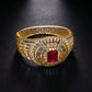 Ruby Diamond Fan Cuff Gold Bracelet
