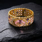 Morganite Amethyst Gold Cuff Bracelet