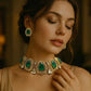 Emerald Gold Filigree Wreath Jewellery Set