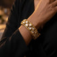 Polki Diamond Emerald Engraved Gold Bangles