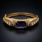 Amethyst Baguette Diamond Gold Bracelet