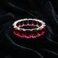 Full Eternity Ruby Emerald Cut Silver Bracelet