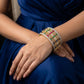Sapphire Emerald Ruby Diamond Wide Gold Cuff