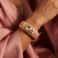 Polki Diamond Pink Enamel Gold Bracelet
