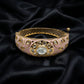 Polki Diamond Pink Enamel Gold Bracelet